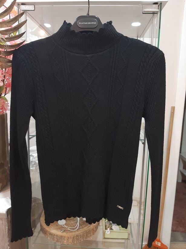 Camisola de malha preta