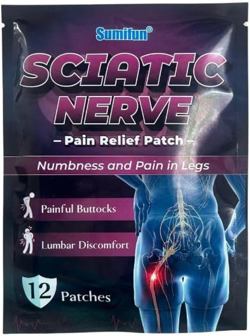 Sciatic Nerve náplasť na zápal sedacieho nervu, chrbta, krku a ramien (balenie 12 kusov)