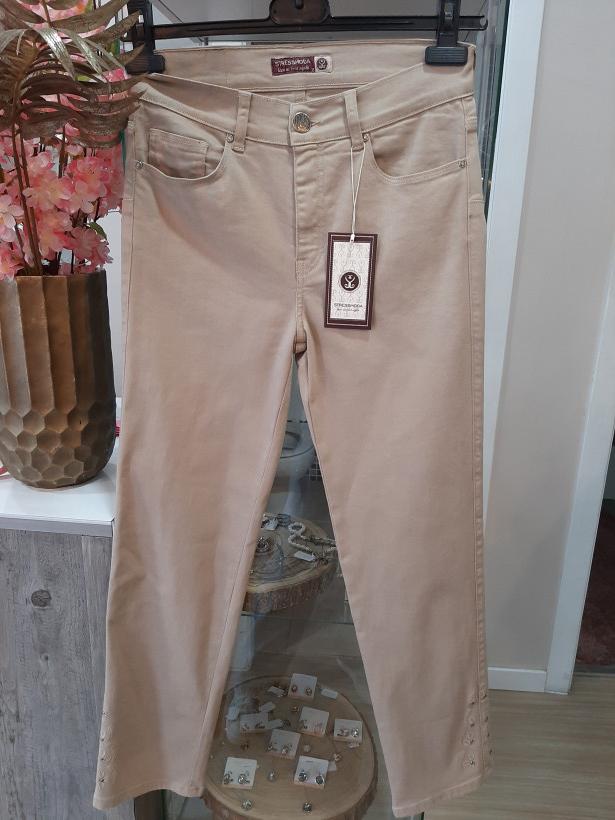 Calças de ganga bege