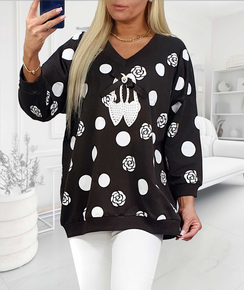 Bluza MEGI Plus Size Szpilki - brąz
