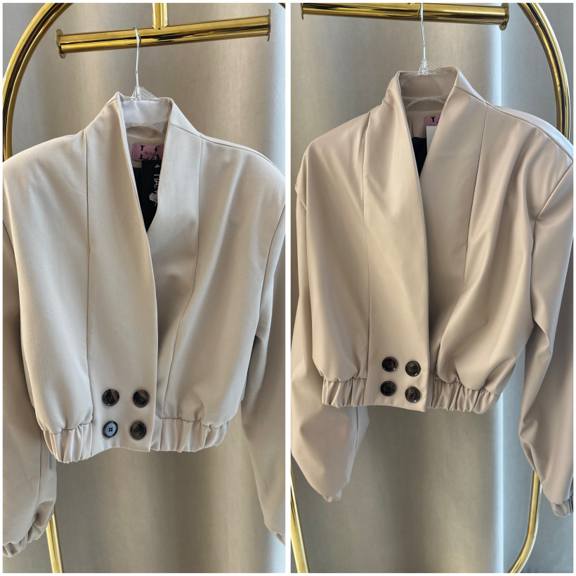 LA MILLA BOMBERKA ECO SKÓRA / MATERIAŁ BEŻ