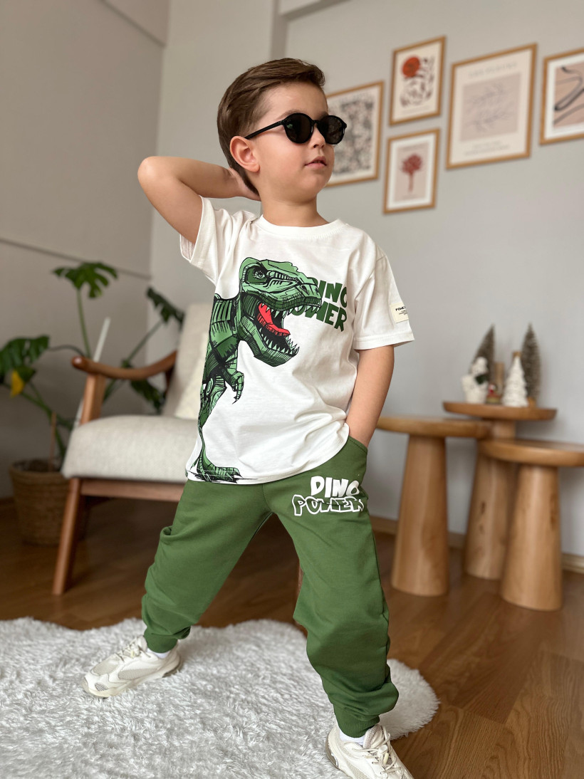 Komplet dino zielony