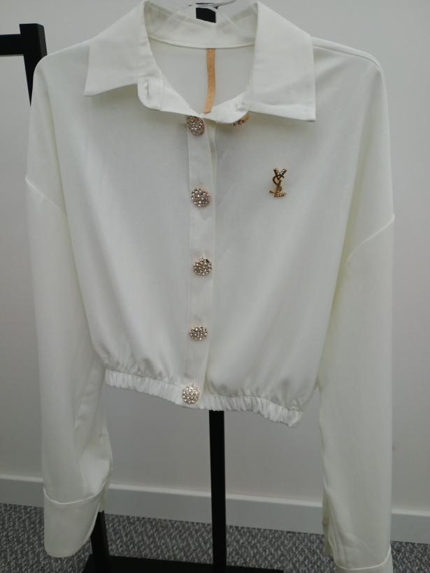 Koszula Mia Maison z połyskiem ecru