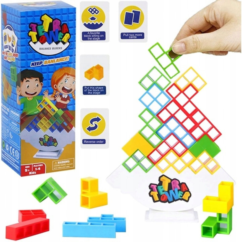 ⭐ GRA układanka edukacyjna TETRIS 3D wieża TETRA TOWER 