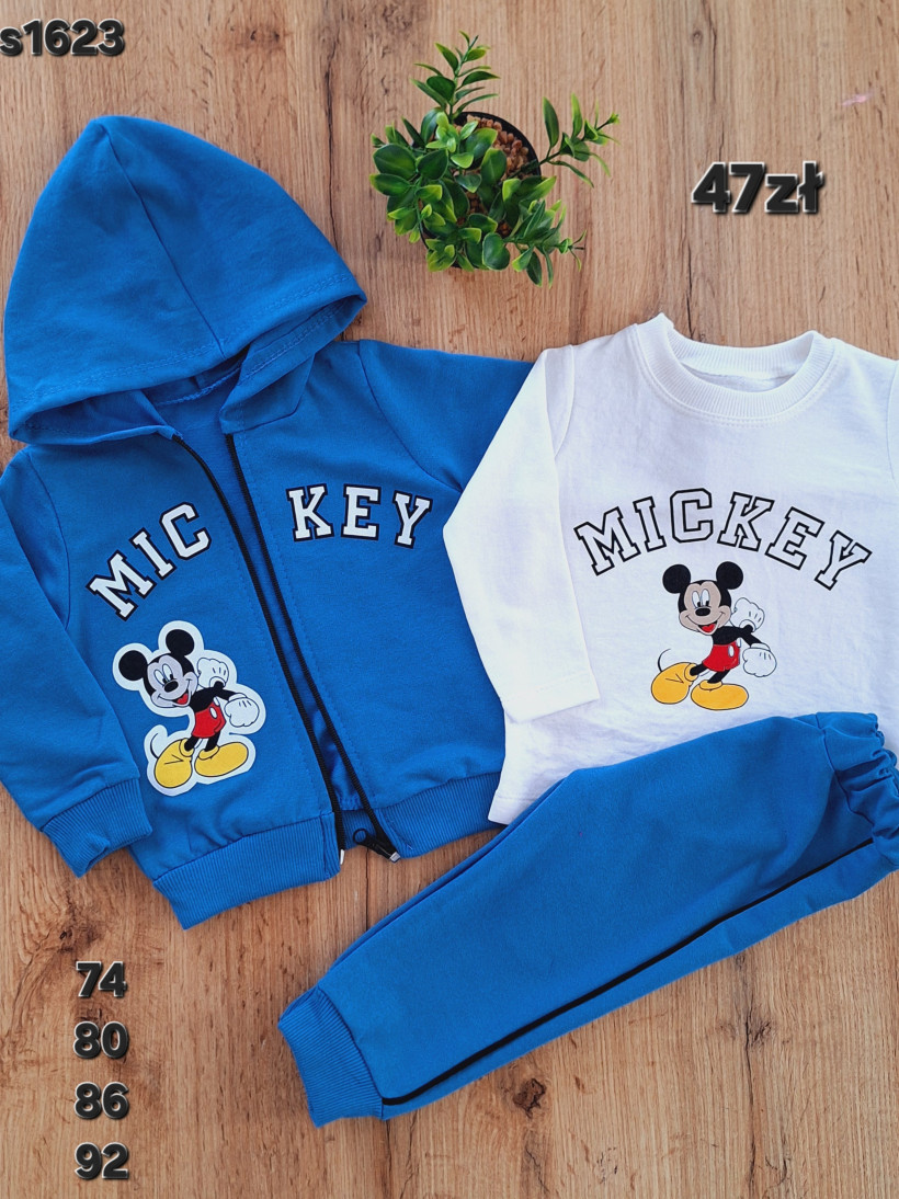 Komplet Mickey 3-czesciowy niebieski