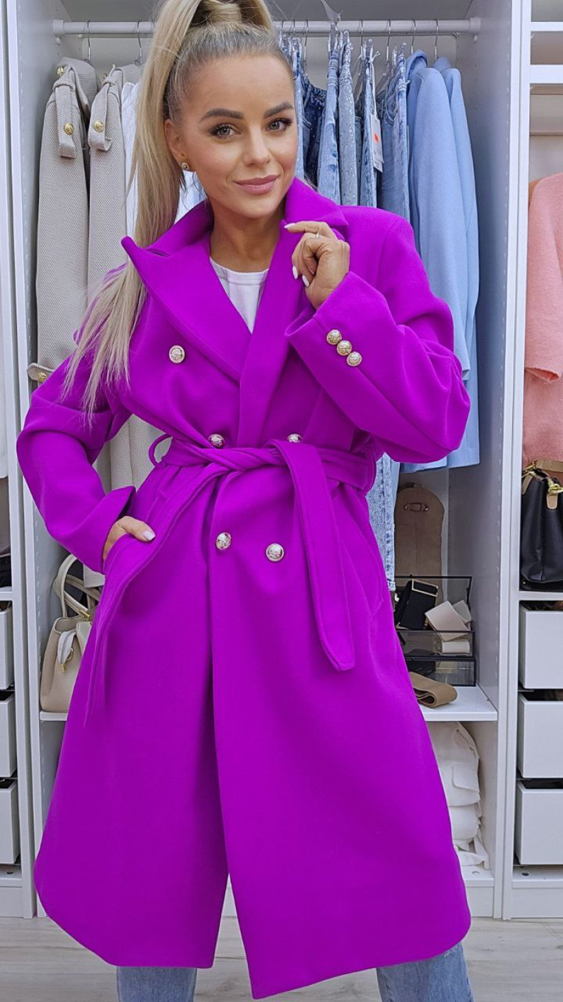 Płaszcz kolor biskupi/sześć srebrnych guzików/ wiązany w pasie/z kieszeniami