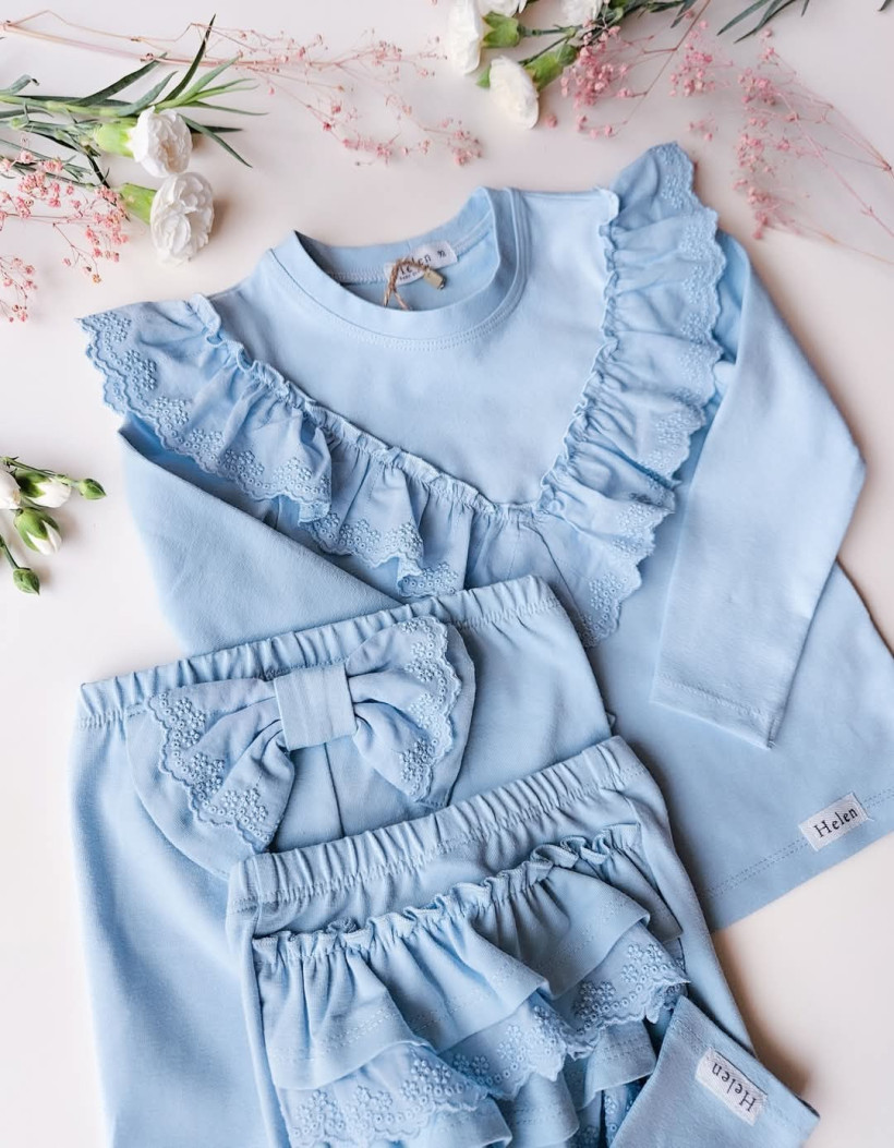 Body/bluzka kolorowa koronka błękit Helen