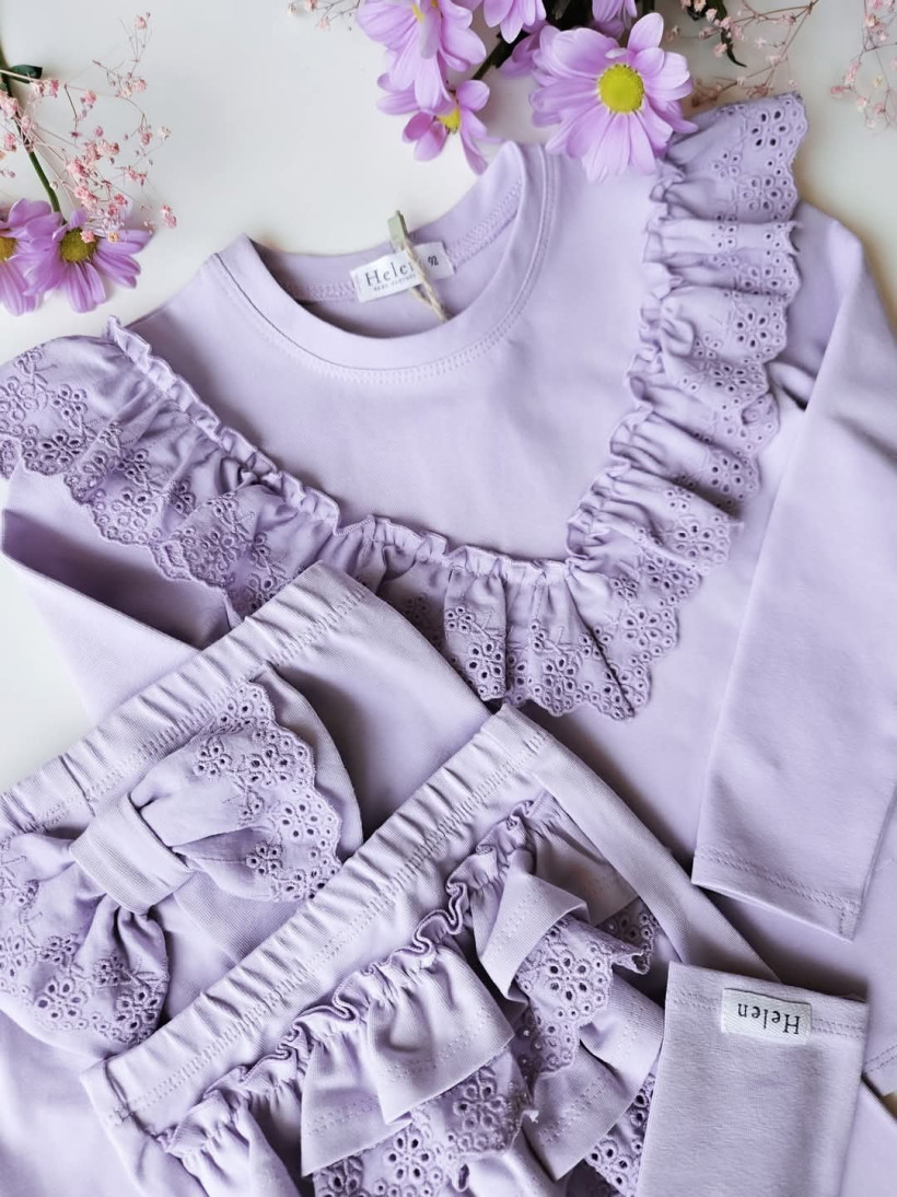 Body/bluzka kolorowa koronka lila Helen