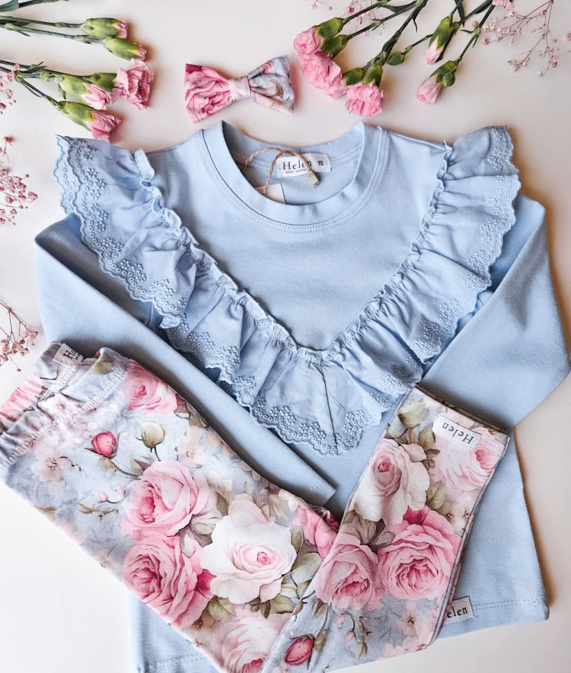 Leginsy Błękitne Róże Helen