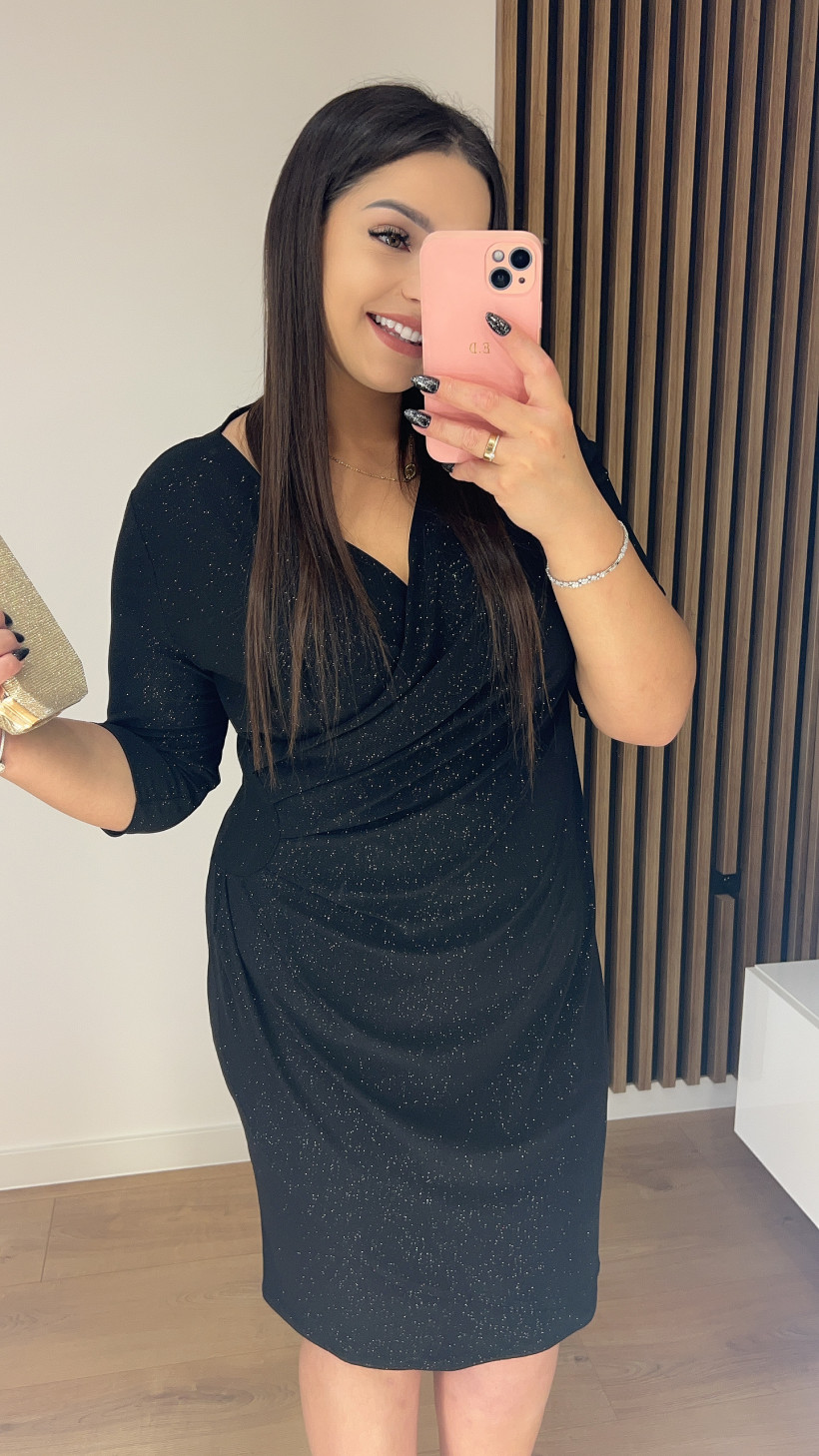 Sukienka NILLA brokatowa czarna