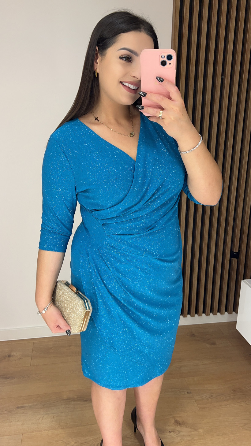 Sukienka NILLA brokatowa morski