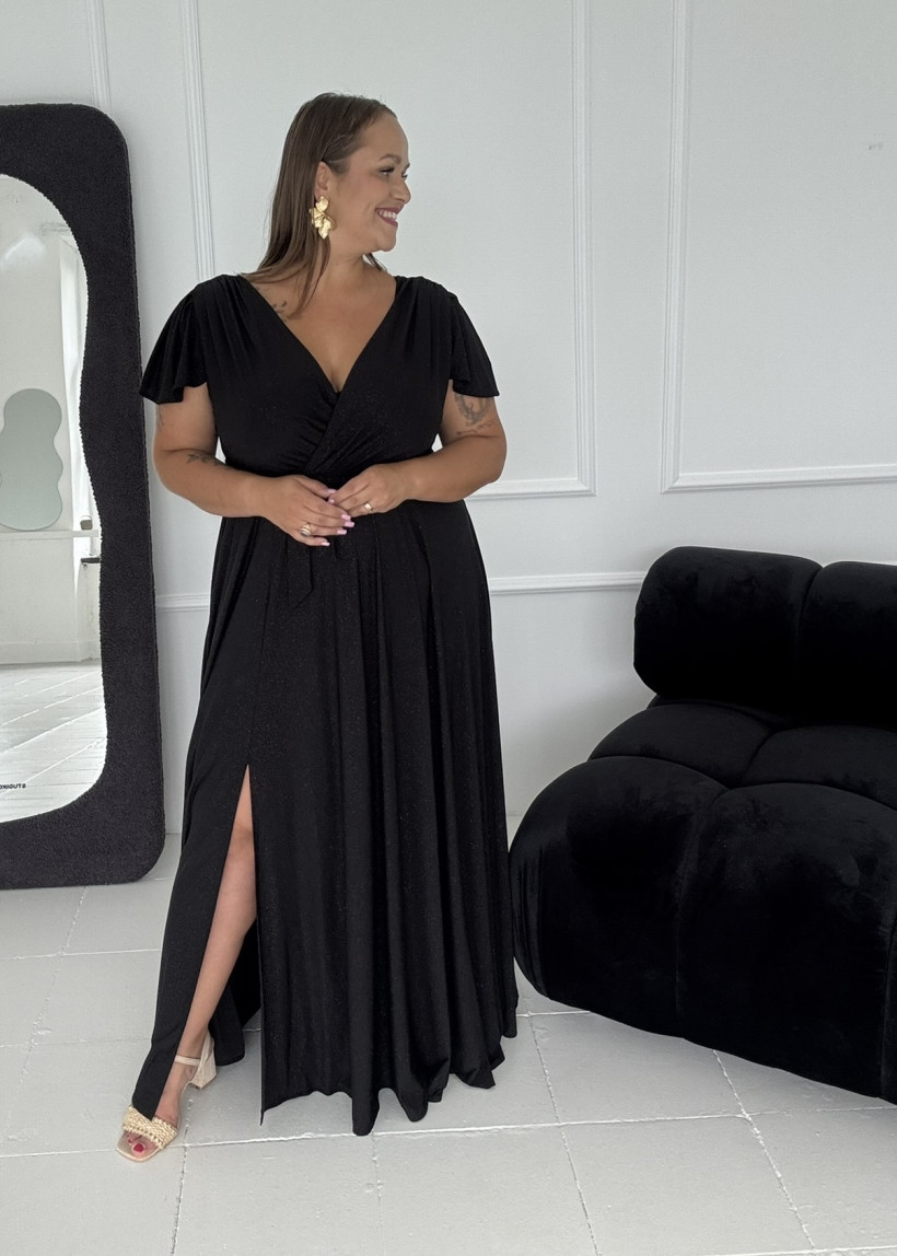 Sukienka Larisa brokatowa czarna