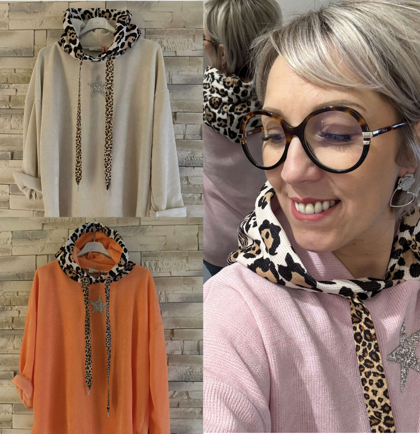 pull capuche leopard 