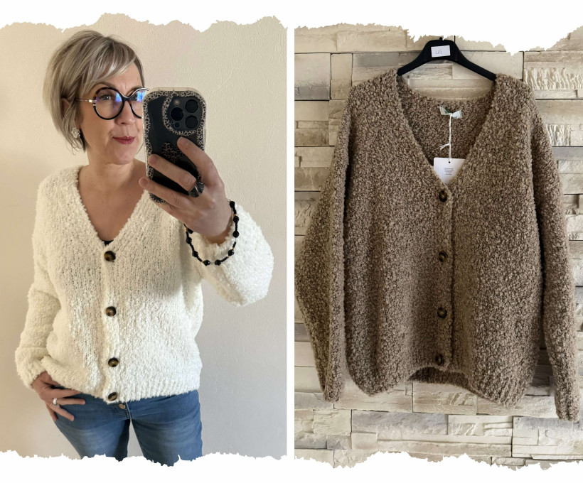 gilet court bouclette 