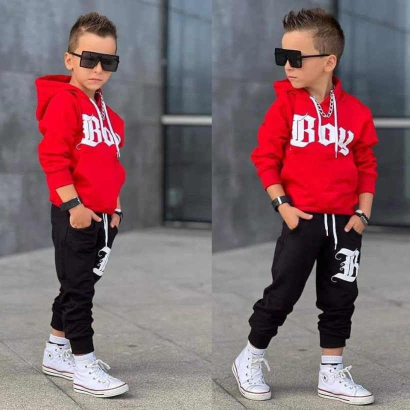 Dres bum bum chłopięcy czerwony Boy