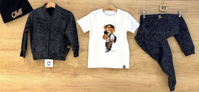 Bluzka biała Miś z telefonem MIMI