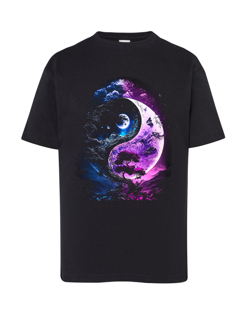 ZA T-shirt CZARNY - Drzewo yin yang