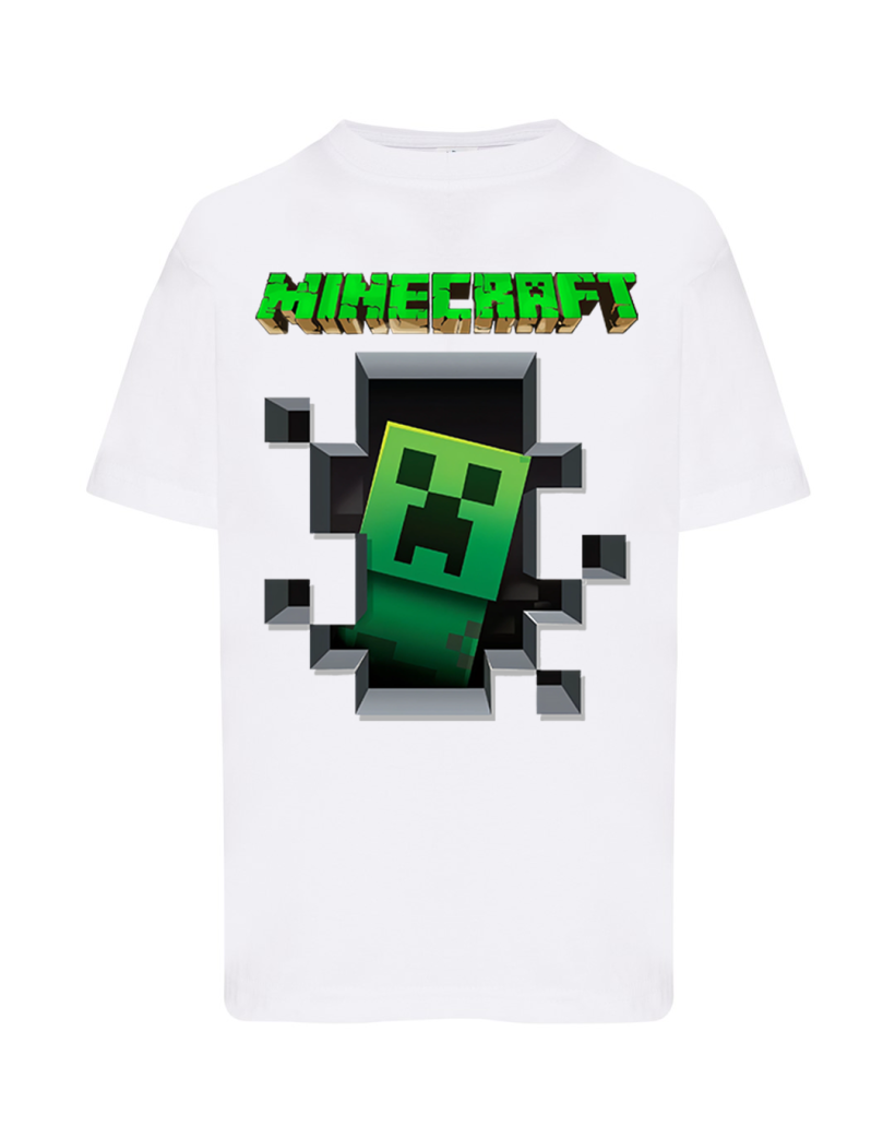 ZA T-shirt BIAŁY - MINECRAFT CRIPER