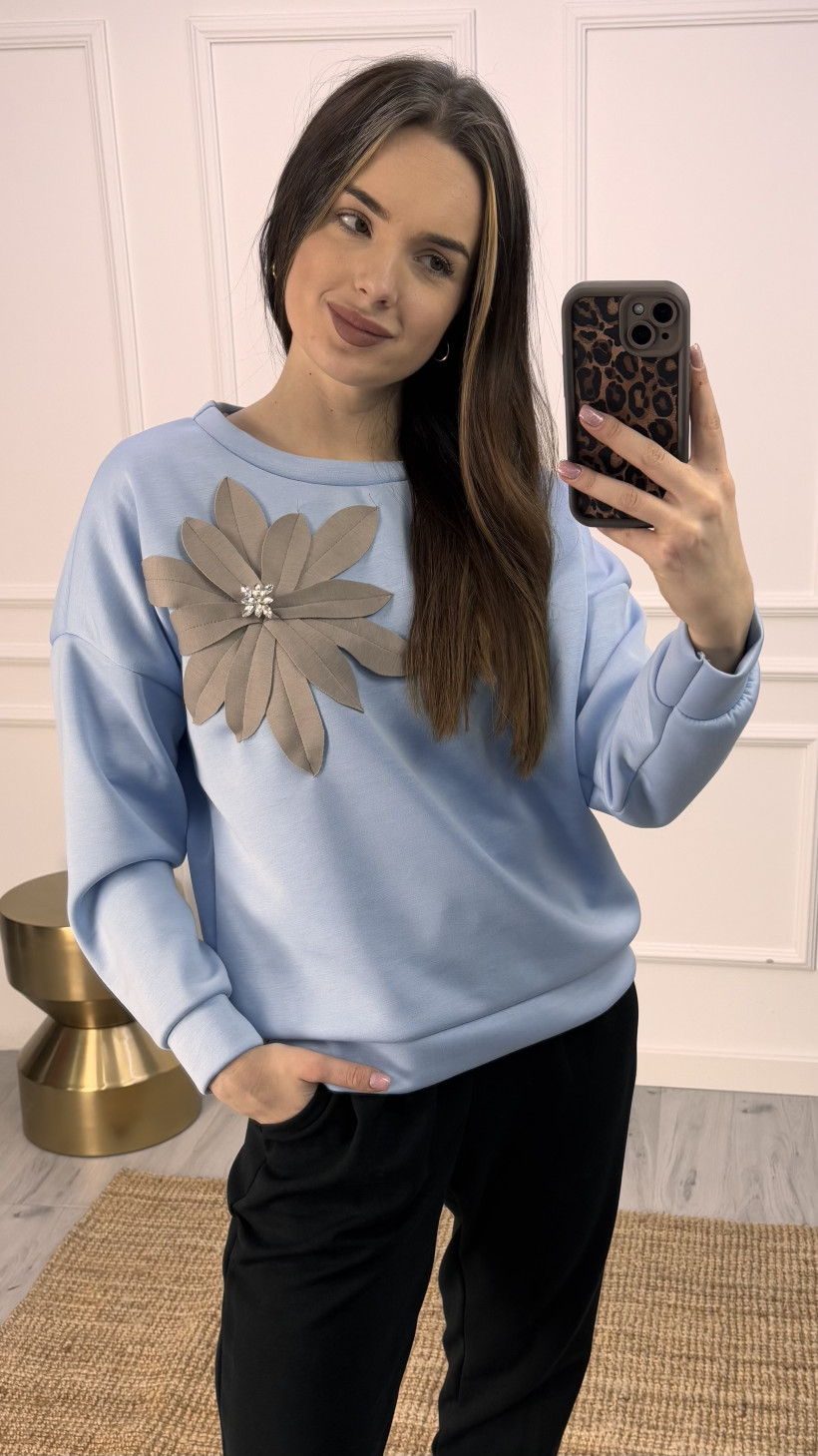 Bluza kwiat- masełko niebieska