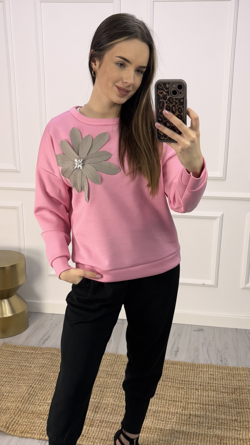 Bluza kwiat- masełko różowa