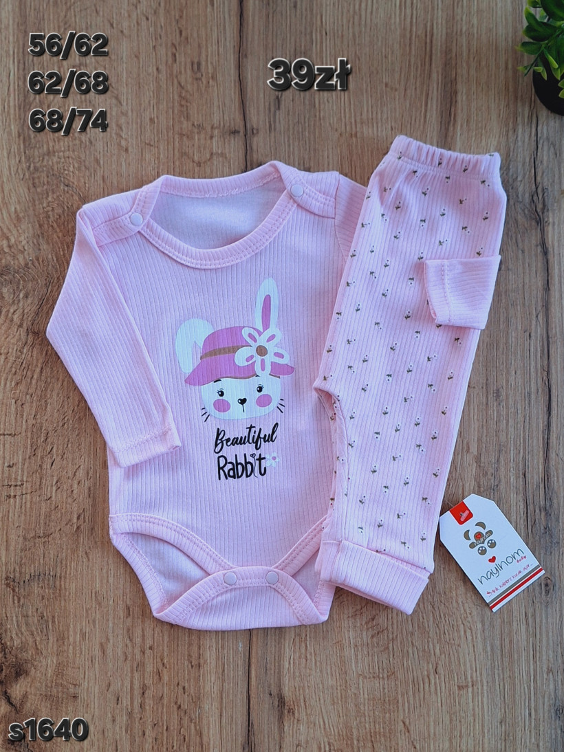 Komplet niemowlęcy królik beautiful rabbit różowy