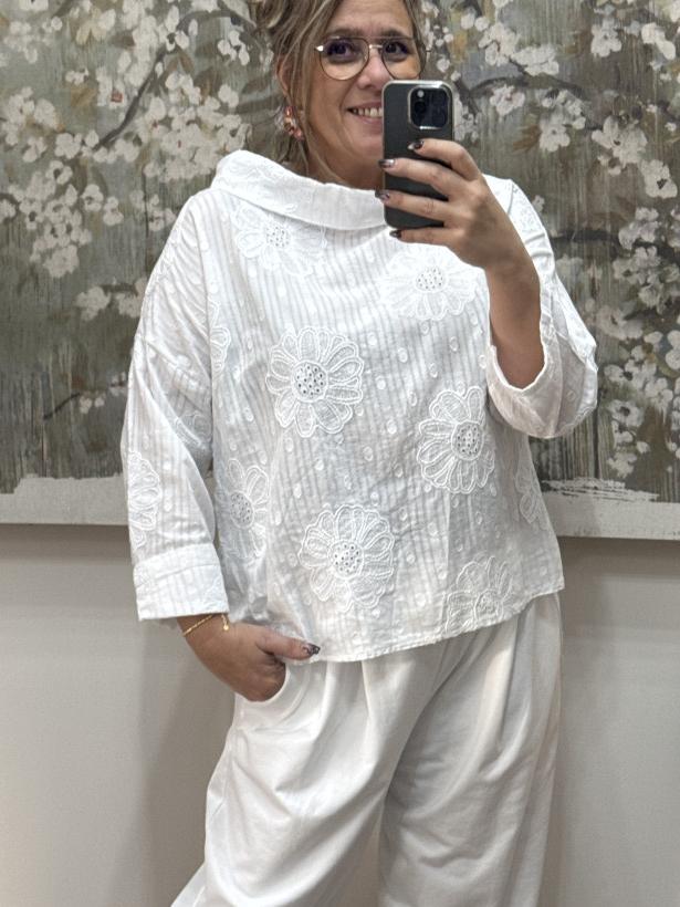 Ref 3712 Top broderie du 34 au 46