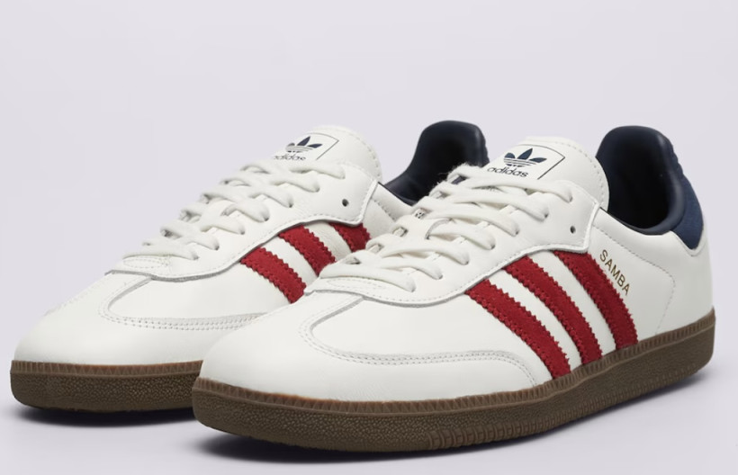 Buty Adidas Samba białe bordowe wstawki 47 1/3