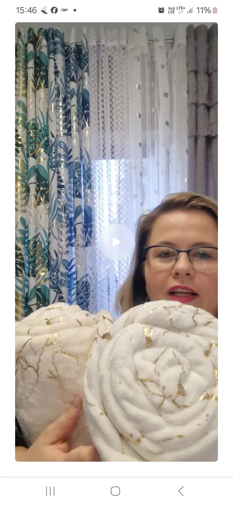 Koc Marmurek kremowy złoto 150x200cm