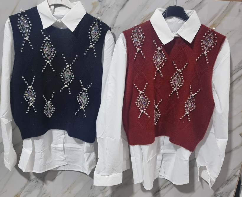 Camisa e colete com brilho - Selmo 285