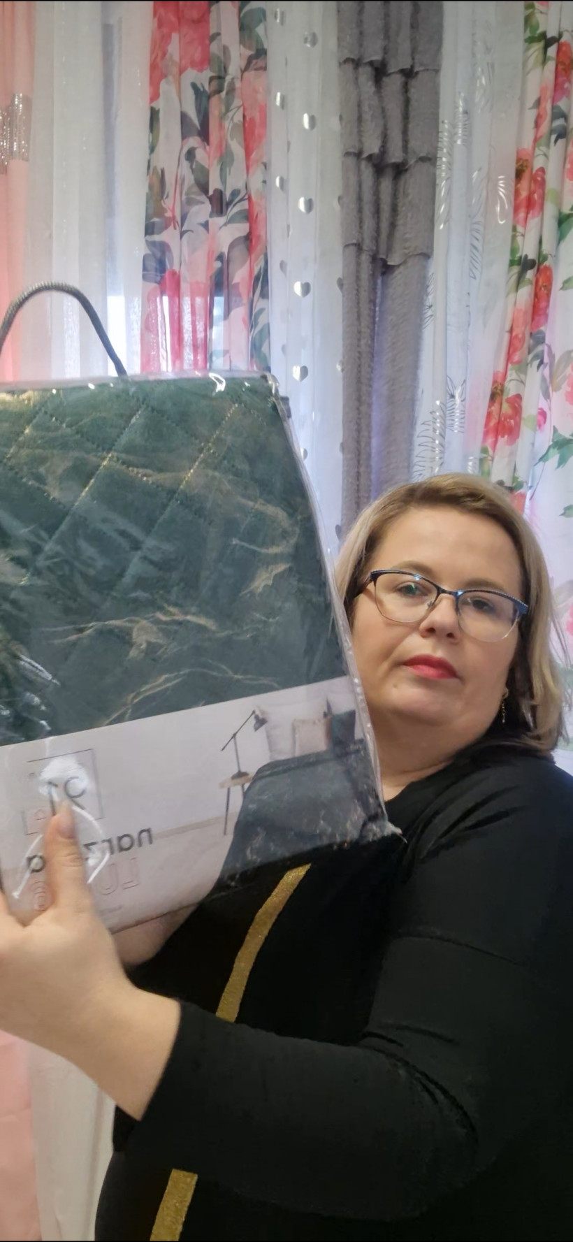 Narzuta Welur pikowana butelkowa zieleń 220x240cm