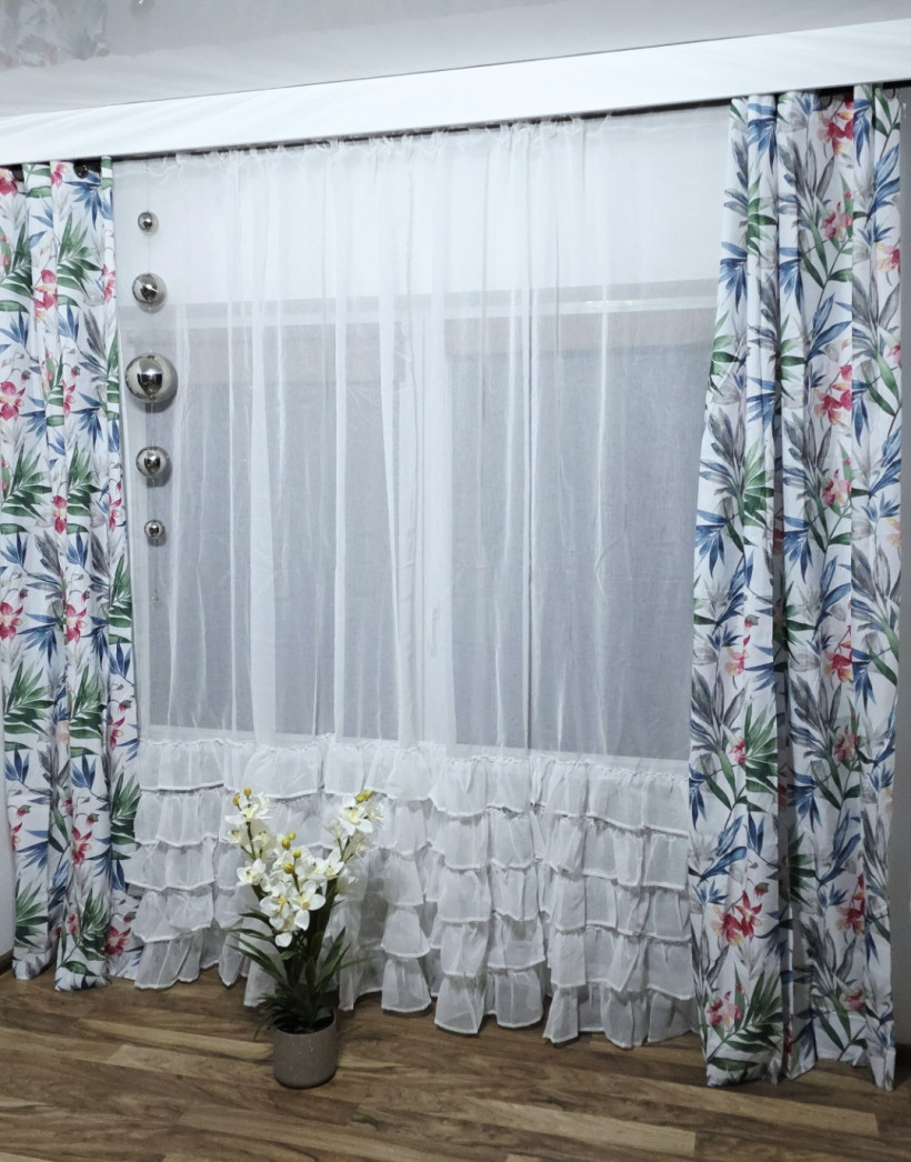 zaslona liscie i kwiaty janete