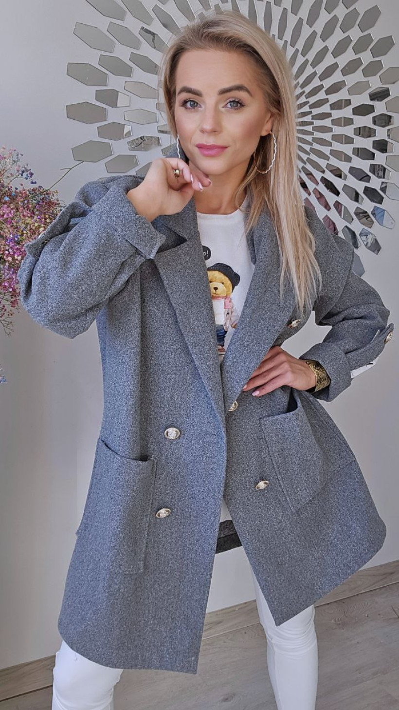 PŁASZCZ W KOLORZE SZARYM