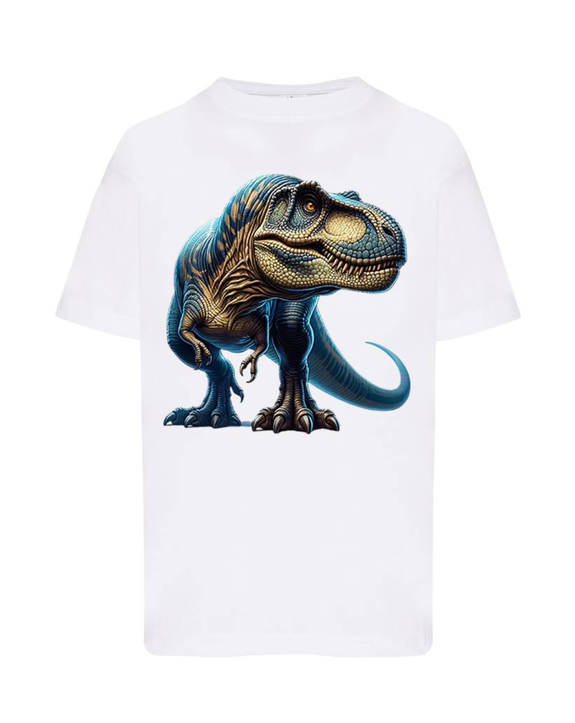 ZA T-shirt BIAŁY - Dinozaur tyrannosaurus REX
