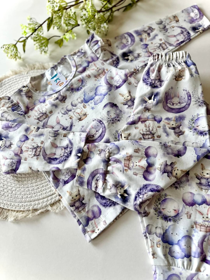 PIŻAMA KRÓLICZKI DŁUGI RĘKAW KLAWO