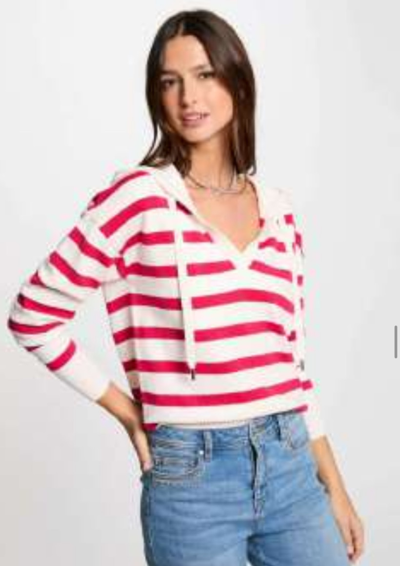 Camisola rosa com capuz