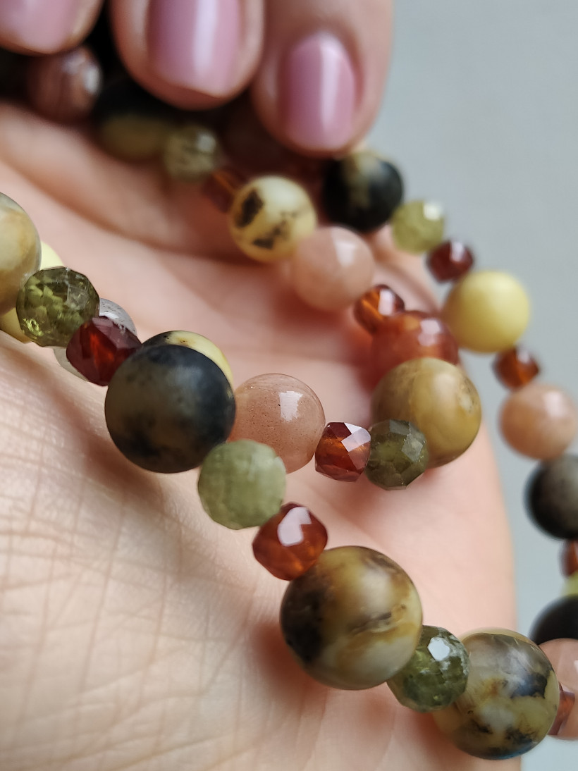 Naszyjnik choker kamienie naturalne bursztyn