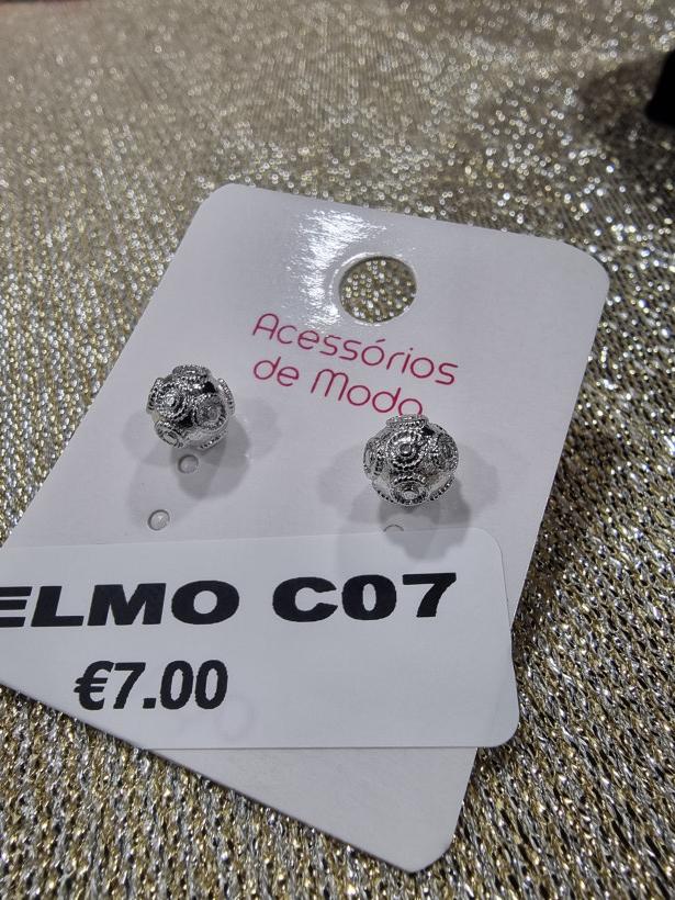 Brincos bola de viana prateados 8mm - Selmo C07