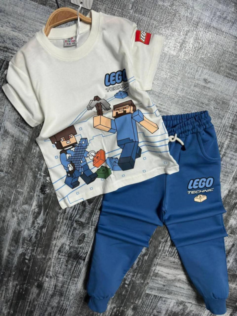 Komplet chłopięcy lego niebieski
