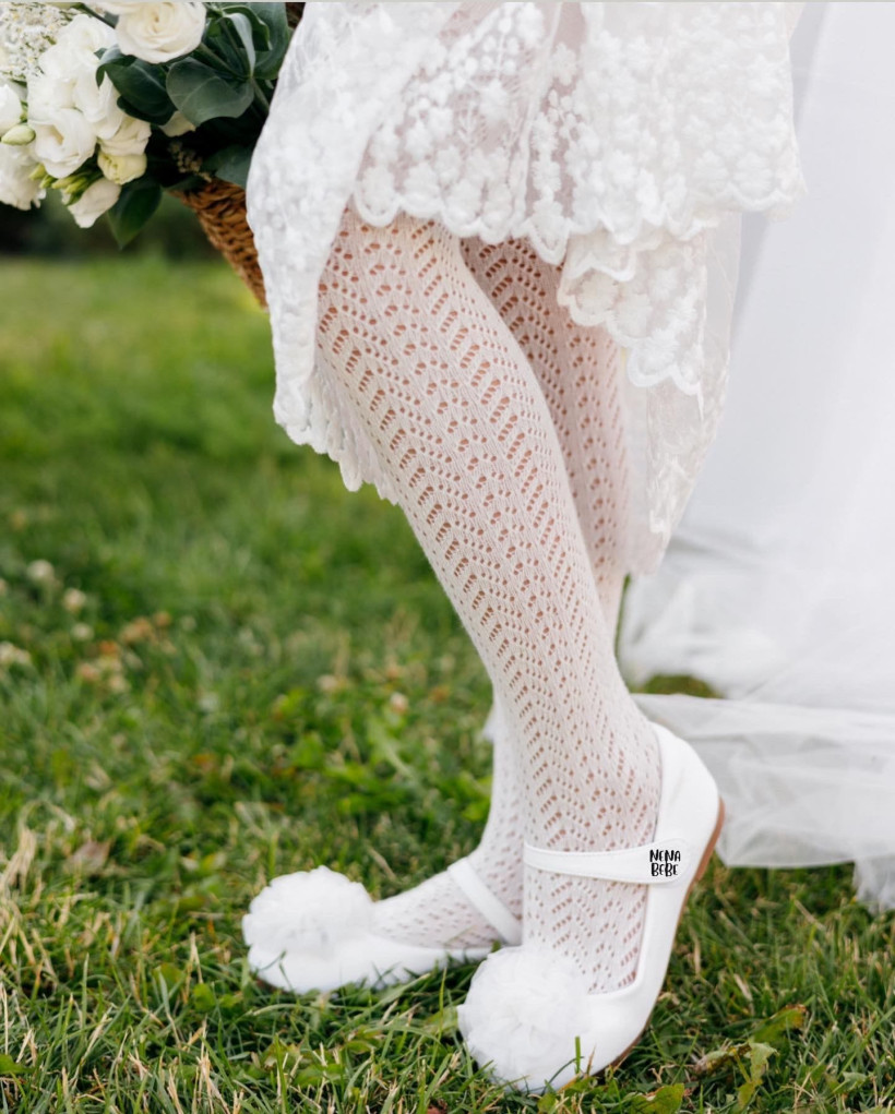 Rajstopki ażur BIEL Nena Bebe gładkie