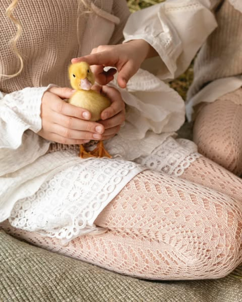 Rajstopki ażur Mama beż