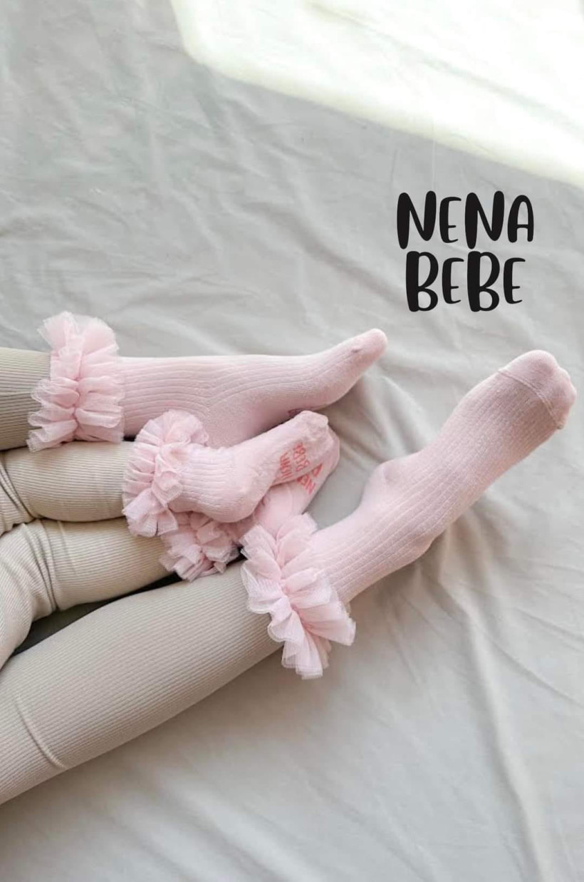 Skarpetki tiul róż Nena Bebe MAMA