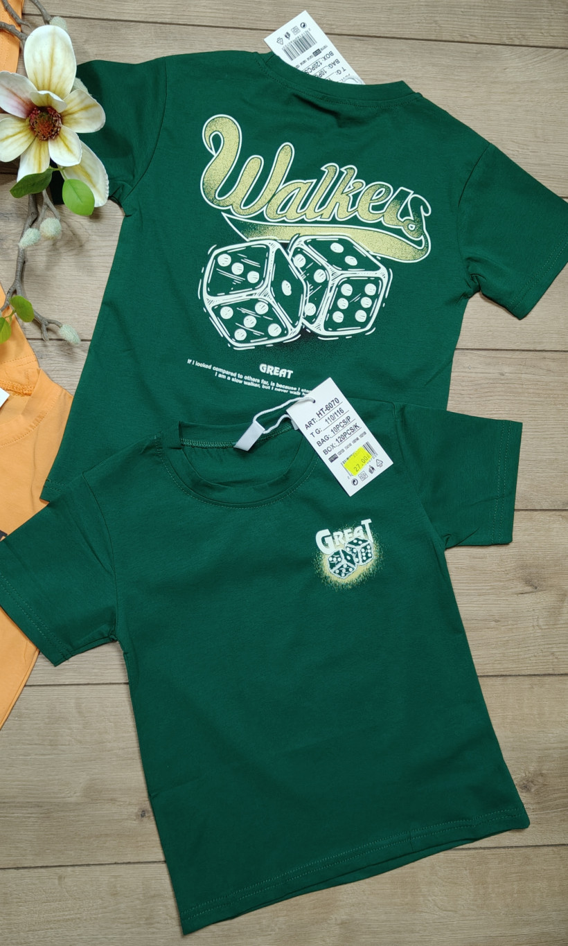 Koszulka Chłopięca Kostka HT-6070 Zielona