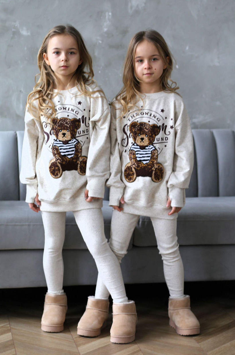 Dres Miś Qba Kids bluza + leginsy prążek