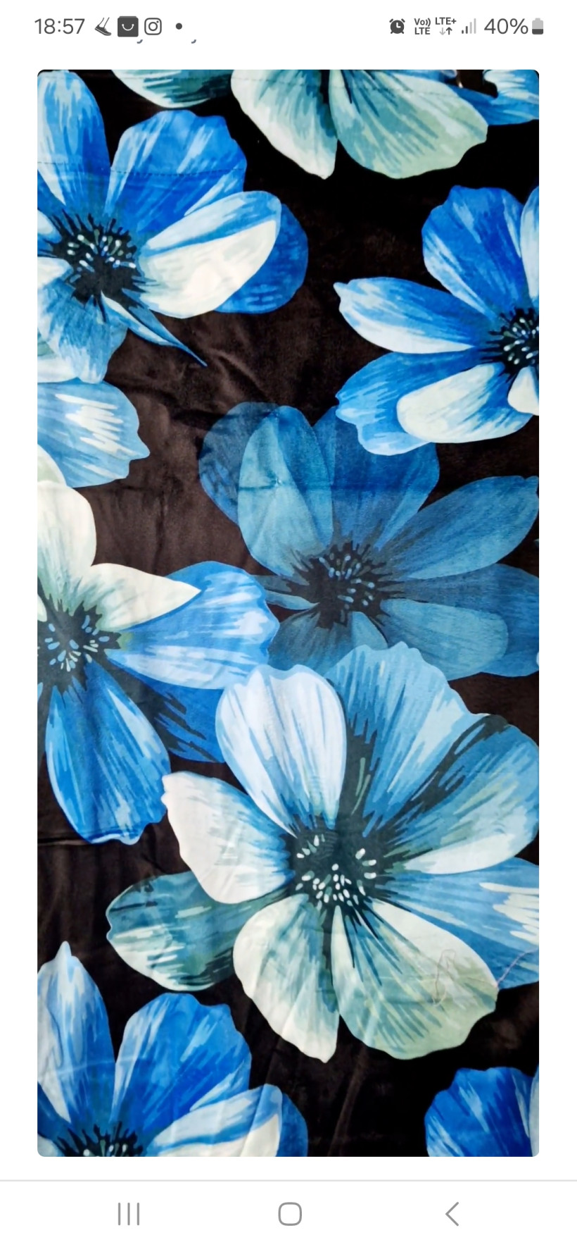 Welur zasłona niebieskie kwiaty 140x270cm kleo