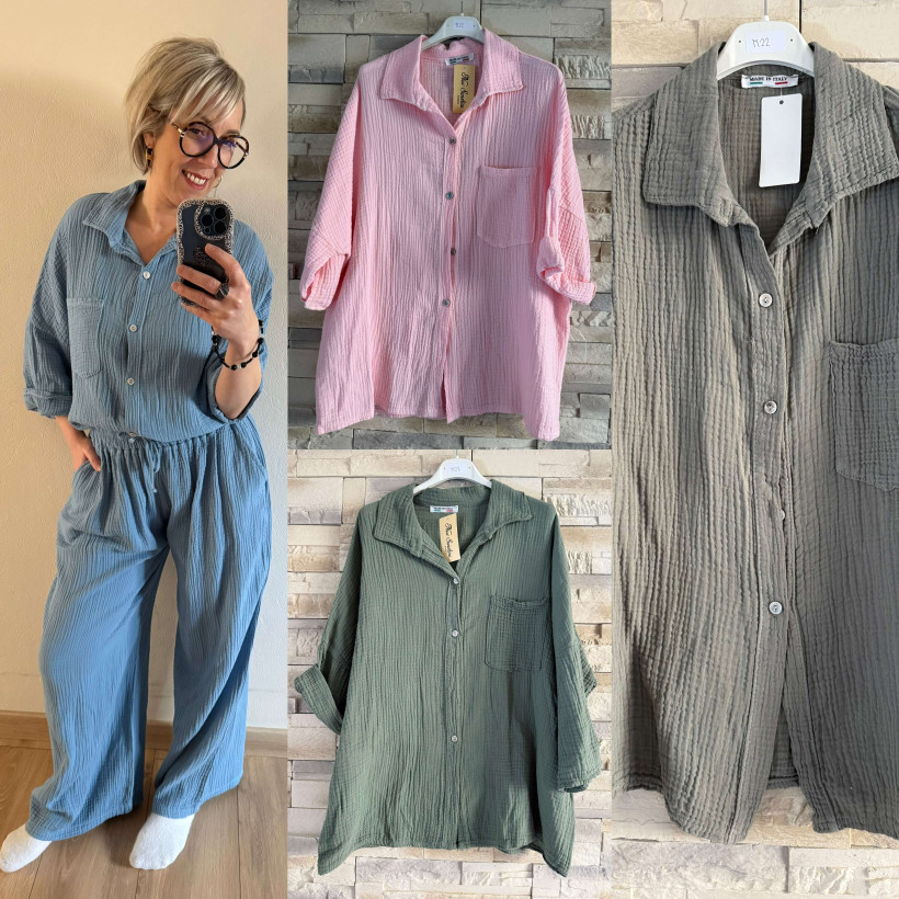 chemise gaz de coton 