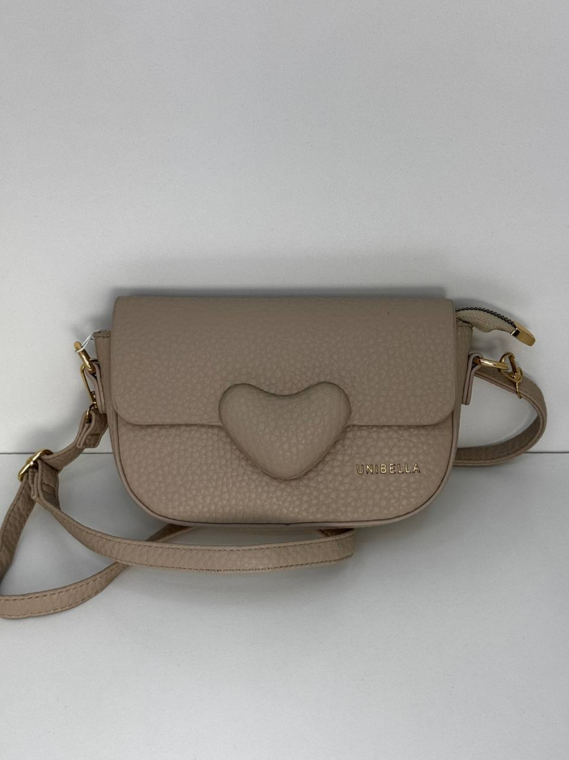 torebka mała z serduszkiem kolor beżowy