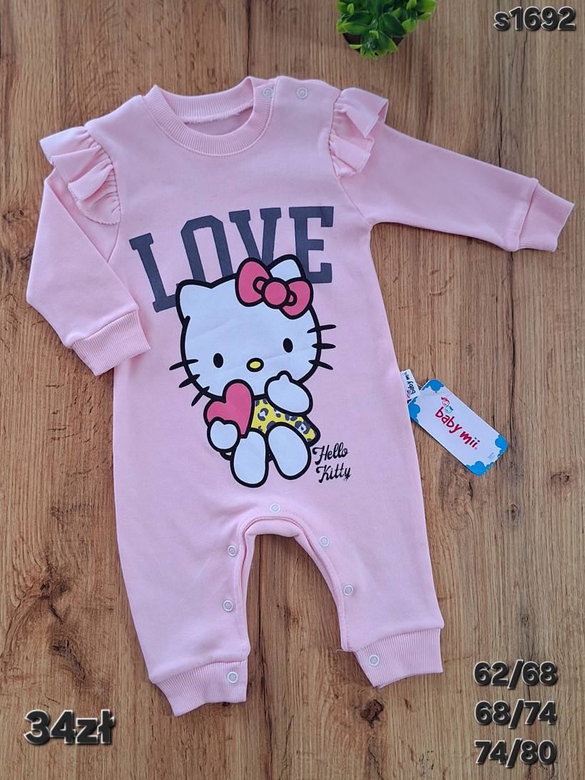 Pajacyk różowy love Hello Kitty