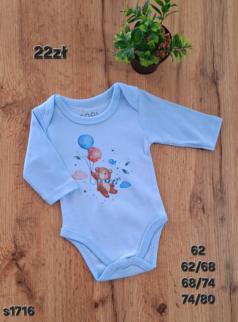 Body niebieskie miś z balonami