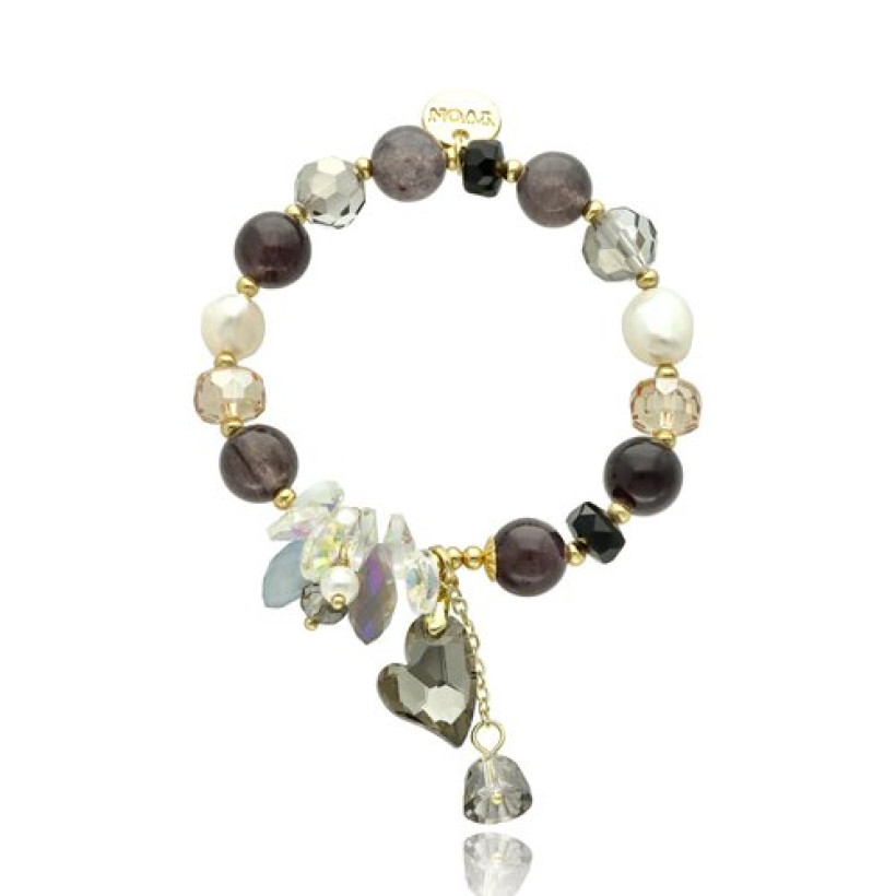 Bransoletka Swarovski Kamienie Czarno-Biała B98394