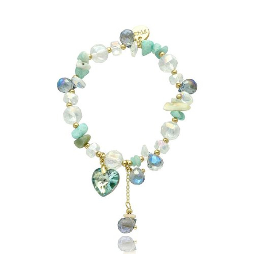 Bransoletka Swarovski Kamienie Miętowo-Kryształowa B98382